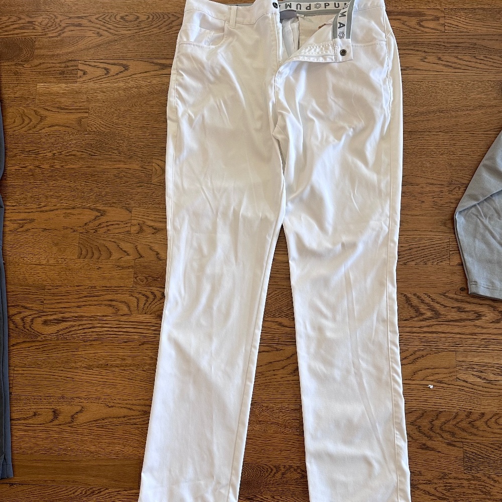 Men’s Puma golf pants in white